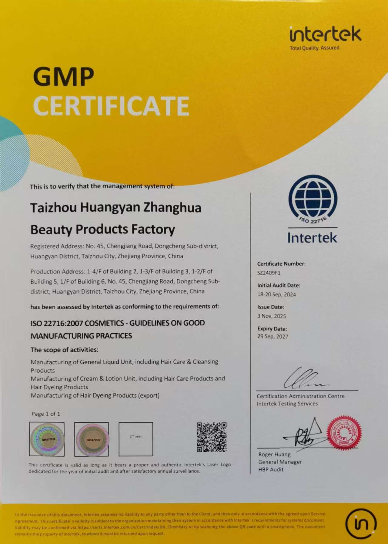 Cosmetics Good Manufacturing Practices