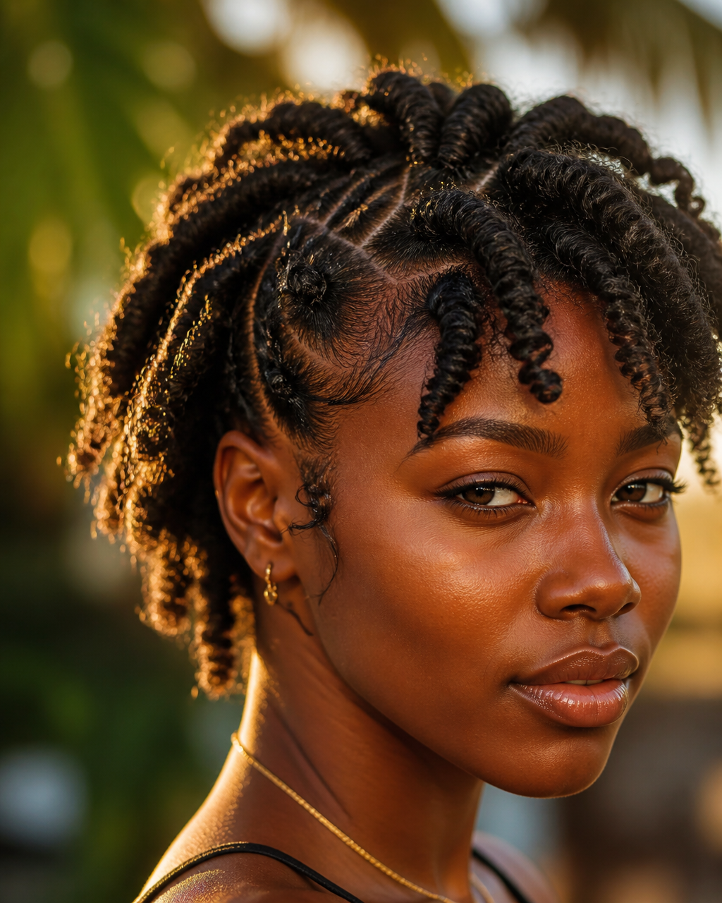 Tightly Coiled hair model portrait